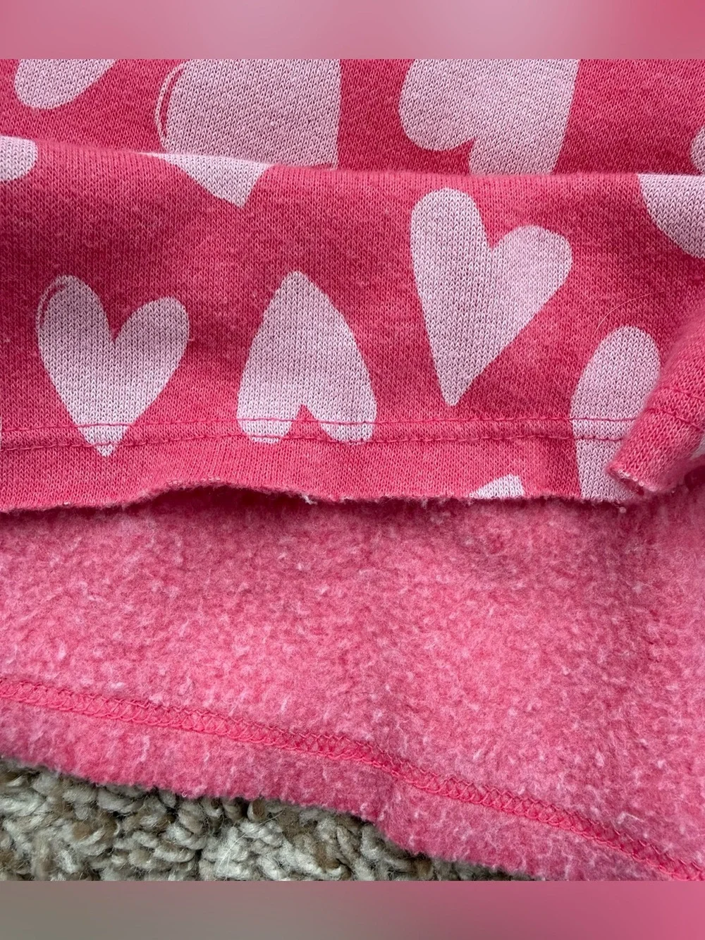 Old Navy Girls Pink Heart Print Pullover Hoodie Size 8